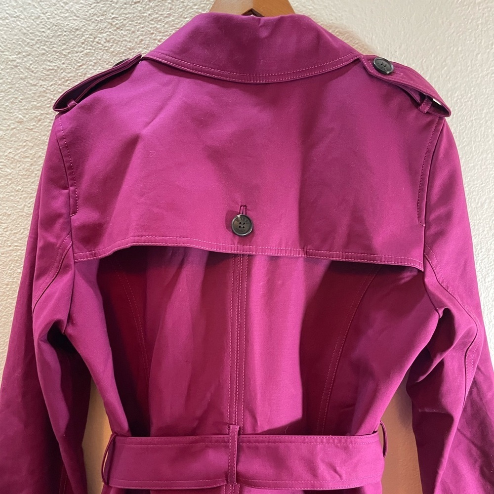 Hobbs of London Vibrant Pink Trench Coat Size 8/M $400 - Picture 11 of 12
